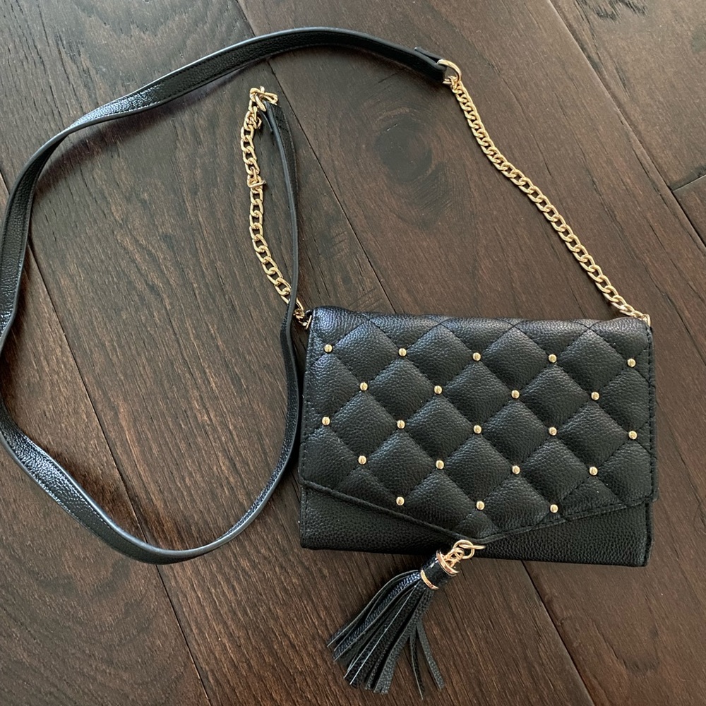 black and gold crossbody